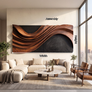 Abstract Wooden Wave Wall Sculpture Modern Organic Panel Art