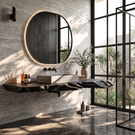 Solid Wood Floating Bathroom Vanity Shelf with Sculptural Live Edge for Modern Decor