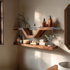 Modern Zigzag Floating Wood Wall Shelves