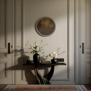 Modern Organic Solid Wood Console Table with Sculpted Flow Base