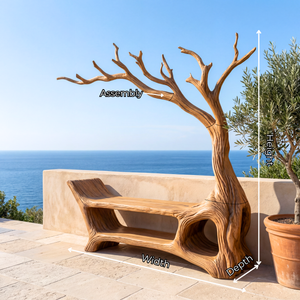 Handmade Organic Tree Branch Wooden Bench
