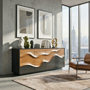 Wave Front Sideboard Cabinet for Contemporary Interiors