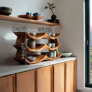 Sculptural Solid Wood Countertop Display Shelf Stand