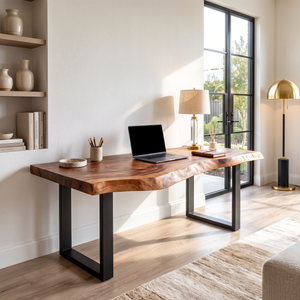 Live Edge Solid Wood Desk For Modern Home Office