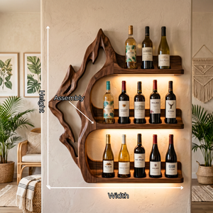 Modern Solid Wood Wine Rack Wall Shelf For Luxury Interiors
