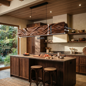 Handcrafted Organic Wood Pendant Light with Flowing Carved Texture