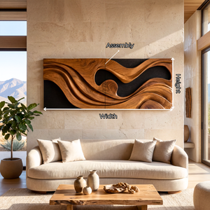 Organic Wooden Wall Art Panel Contemporary Abstract Sculpture