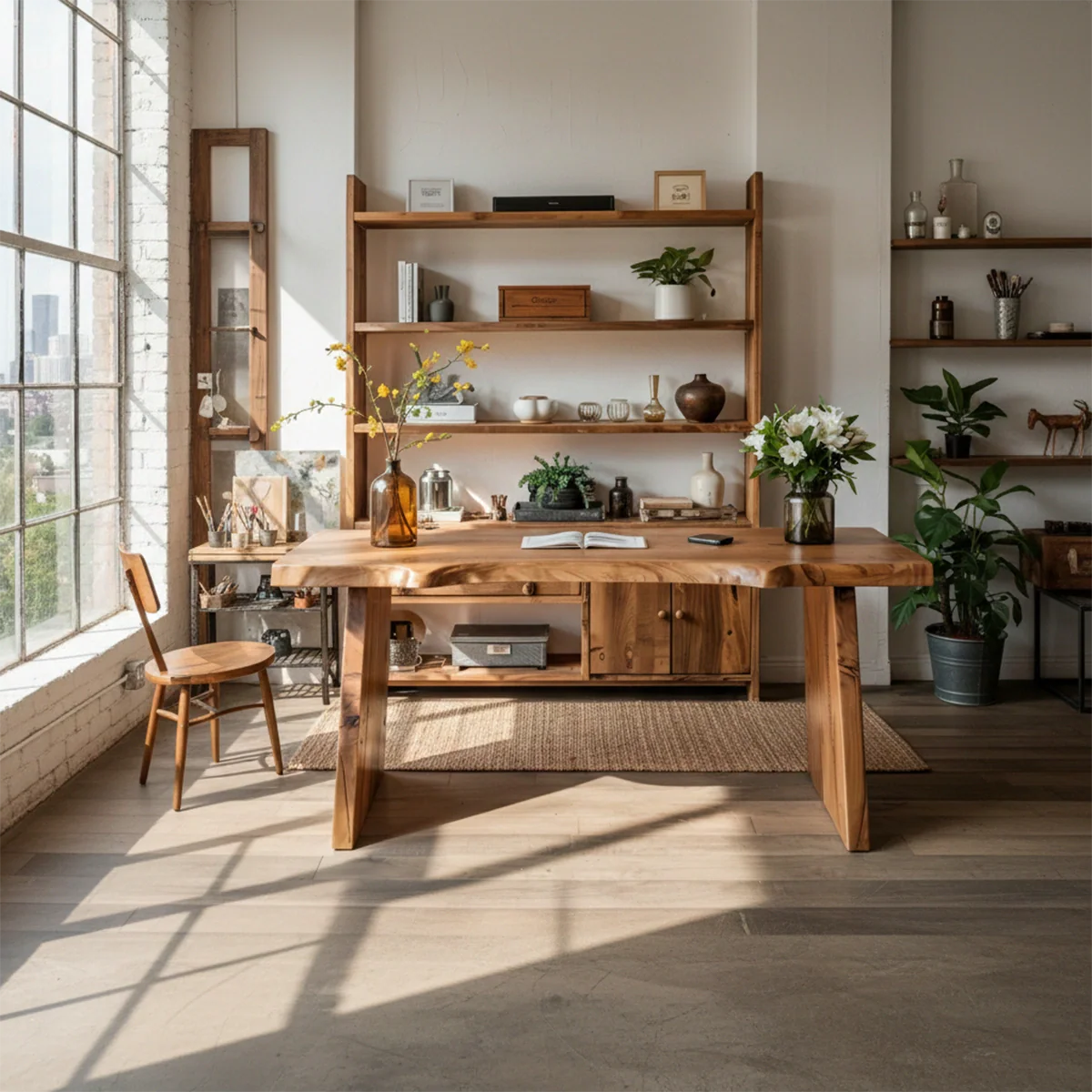 Live Edge Solid Wood Table Natural Slab Dining Table