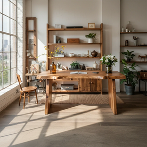 Live Edge Solid Wood Table Natural Slab Dining Table