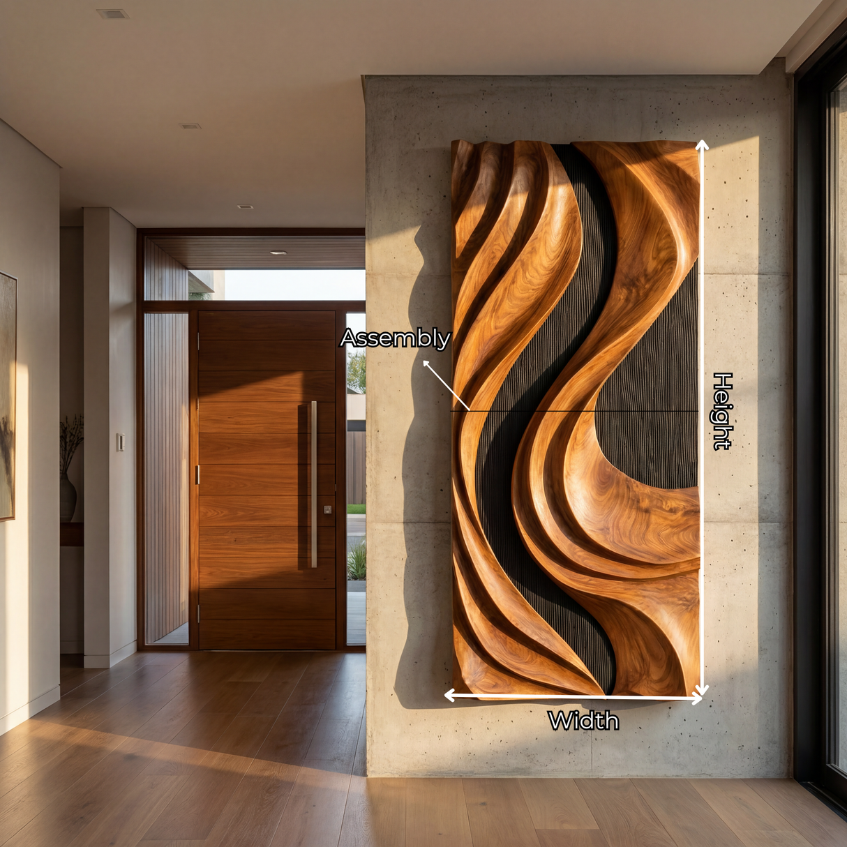 Wall Art Solid Wood Organic Sculpture Panel for Living Room Decor