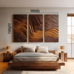Sculpted Solid Wood Wall Panels Set for Contemporary Spaces