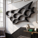 Wall Sculpture Sculptural Drift with Carved Organic Openings