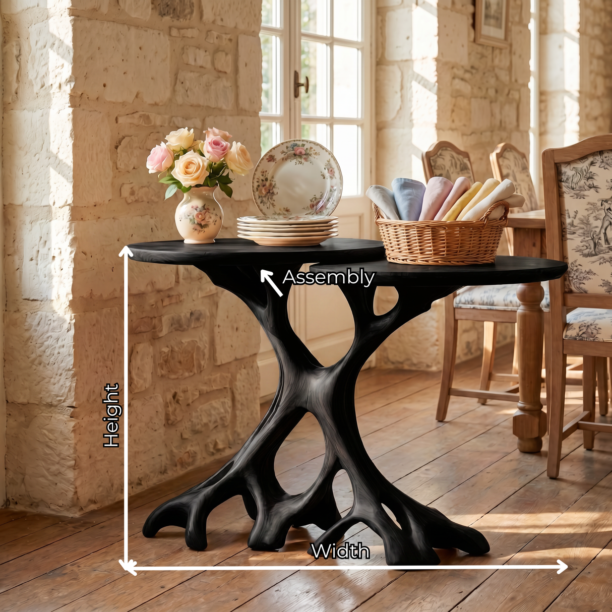 Twin Tree Root Side Tables Handmade Wooden Accent Set