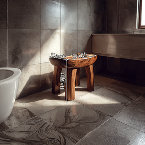 Hand-Carved Solid Wood Stool for Organic Modern Spaces