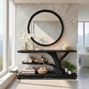 Handmade Tree Branch Console Table Organic Wooden Entryway Shelf