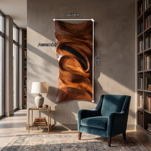 Sculpted Horizon Organic Wooden Wall Sculpture Contemporary Abstract Art Panel