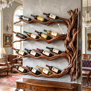 Organic Branch Solid Wood Wine Rack Wall Shelf