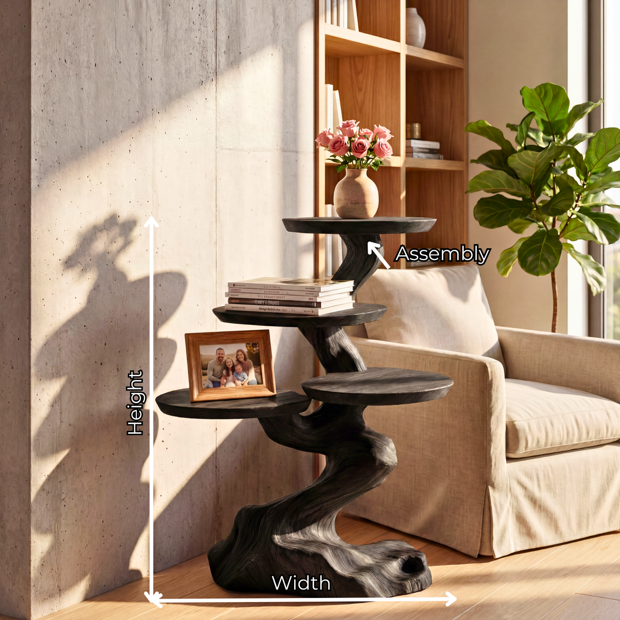 Tree Root Pedestal Side Table Handmade Wooden Display Stand