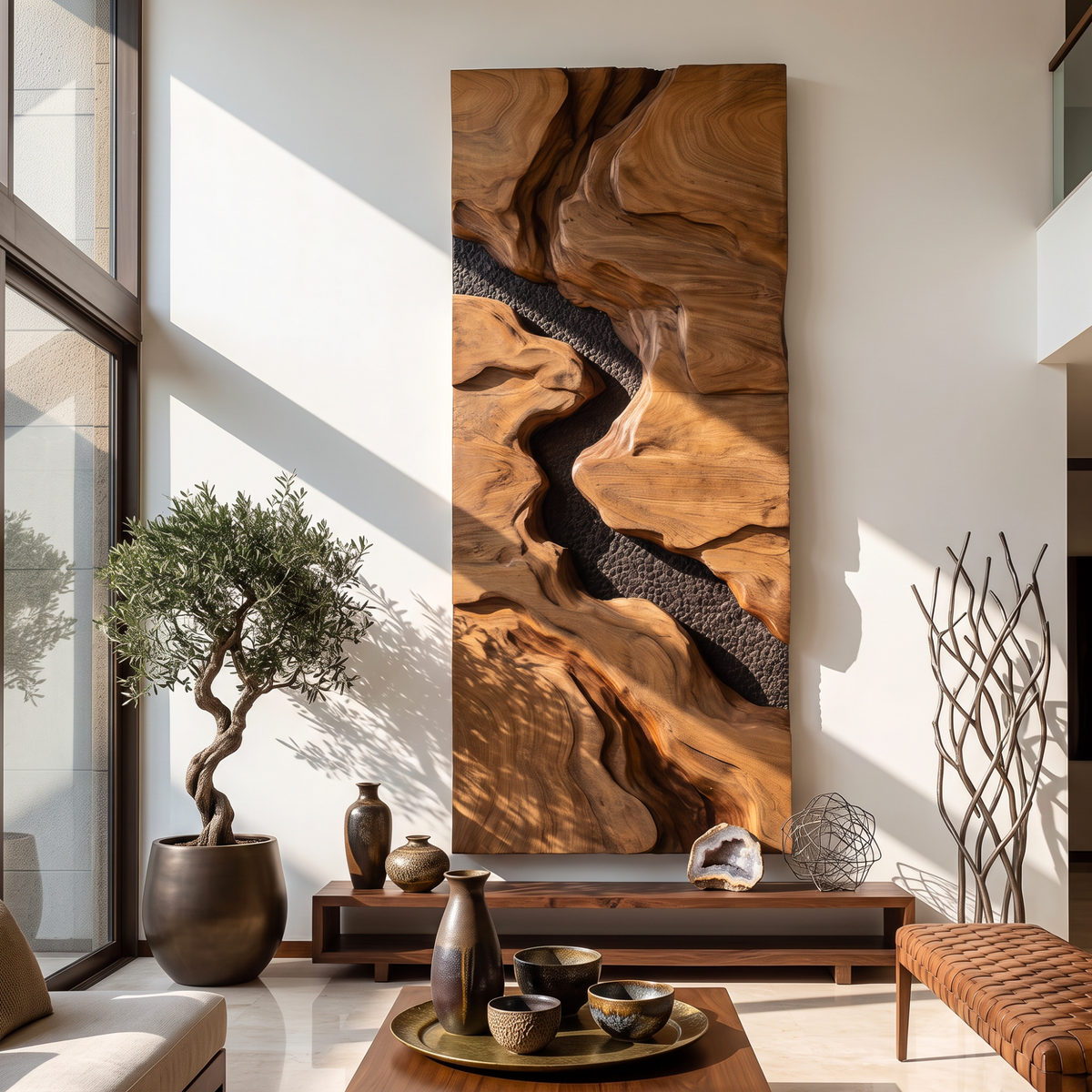 River Gorge Solid Wood Wall Art with Natural Canyon Relief