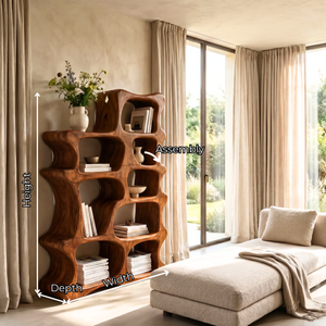 Handmade Freeform Wooden Bookshelf Artistic Display Cabinet
