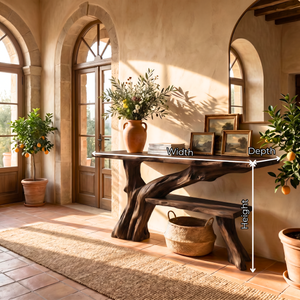 Sculpted Wood Console Table Contemporary Entryway Decor