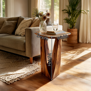 Sculptural Solid Wood Side Table for Modern Living