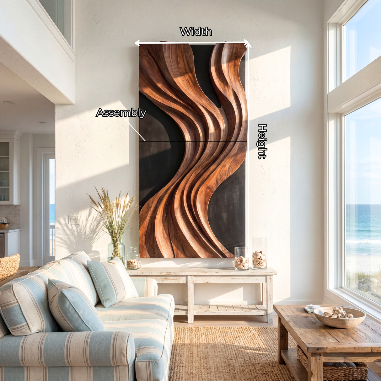Vertical Wooden Wall Art Luxury Organic Abstract Sculpture