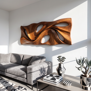 Wall Sculpture Abstract Flow with Organic Curves and Open Forms