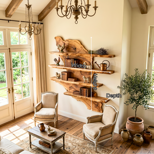 Wooden Wall Shelf Handmade Solid Wood Kitchen Display Shelves