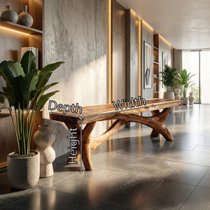 Sculptural Solid Wood Bench with Organic Base for Modern Interiors