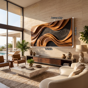 Sculpted Horizon Large Wooden Wall Art Panel Modern Organic Abstract Sculpture