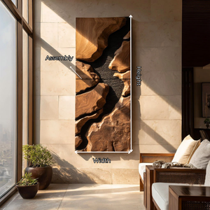 Canyon Rift Solid Wood Wall Sculpture Vertical Organic Modern Statement Art Panel