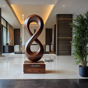 Handcrafted Solid Wood Infinity Loop Sculpture for Modern Entryway Decor