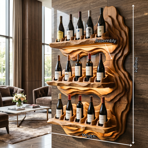 Luxury Solid Wood Wine Rack Wall Display Shelf