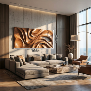Flow Void Solid Wood Wall Sculpture Modern Organic Abstract Wooden Wall Art Panel