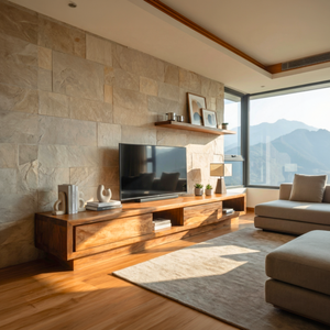 Solid Wood TV Cabinet for Modern Living Room Entertainment Spaces