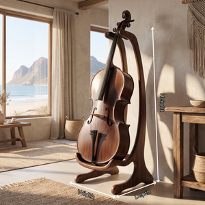 Handmade Wooden Guitar Holder Artistic Sculptural Floor Stand For Instruments