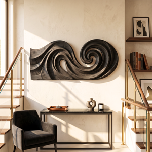 Double Spiral Flow Wood Wall Sculpture
