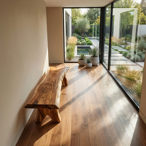 Live Edge Solid Wood Bench Handcrafted Organic Modern Wooden Bench
