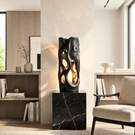 Moonlit Cutout Wood Floor Lamp with Warm Glow
