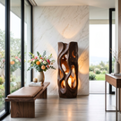 Moonlit Cutout Wood Floor Lamp with Warm Glow