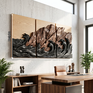 Storm Coast Triptych Wood Wall Sculpture