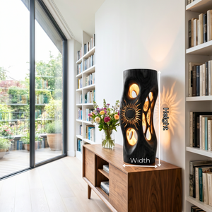 Sunlit Halo Wood Table Lamp with Organic Cutouts
