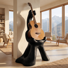 Guardian Guitar Holder Handmade Sculptural Floor Stand