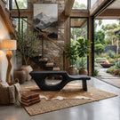 Organic Sculptural Solid Wood Bench for Modern Living Spaces