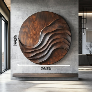 Large Handcrafted Wood Wall Sculpture with Layered Ribbon Relief for Living Room