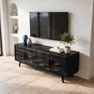 Solid Wood Sculpted Media Console for Modern Living