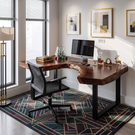 Sculpted Live Edge Solid Wood Desk For Home Office