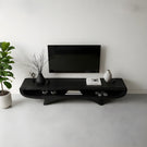 Curved Solid Wood Floating TV Console for Minimalist Interiors