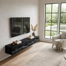Artisan Sculpted Solid Wood Floating TV Console